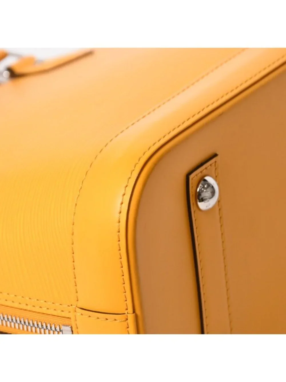 Louis Vuitton Alma Handbag Epi Leather Yellow Silver